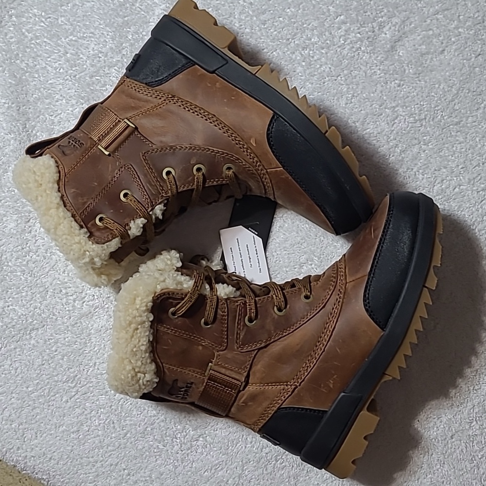 SOREL Tivoli IV Parc Waterproof Leather Snow Boots Size 5.5 Women's - Picture 3 of 13